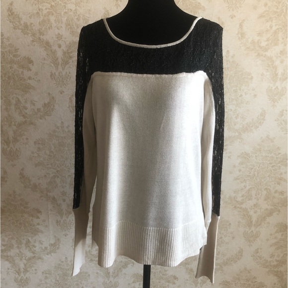 Rachel Roy lace accents sweater - Picture 1 of 9